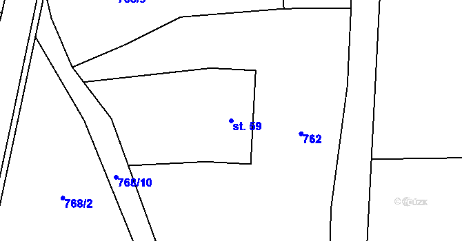 Parcela st. 59 v KÚ Křišťanovice, Katastrální mapa