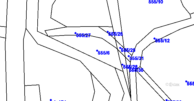 Parcela st. 555/6 v KÚ Křišťanovice, Katastrální mapa