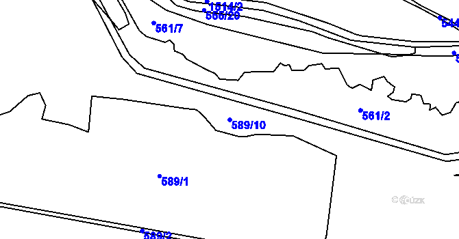 Parcela st. 589/10 v KÚ Křišťanovice, Katastrální mapa