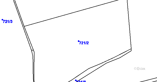 Parcela st. 721/2 v KÚ Křišťanovice, Katastrální mapa