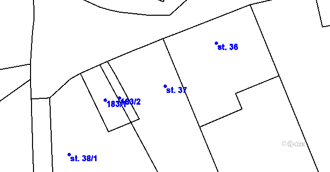 Parcela st. 37 v KÚ Křivice, Katastrální mapa