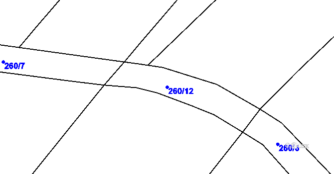 Parcela st. 260/12 v KÚ Křivice, Katastrální mapa
