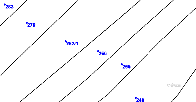 Parcela st. 266 v KÚ Křivice, Katastrální mapa