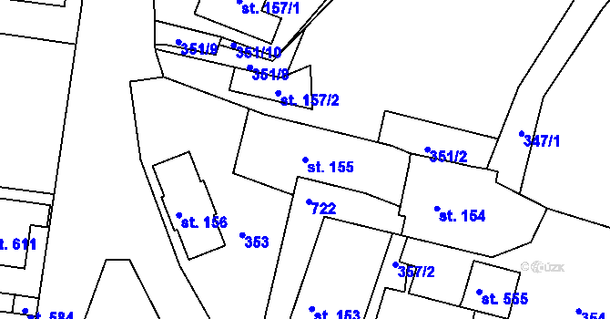 Parcela st. 155 v KÚ Křivoklát, Katastrální mapa