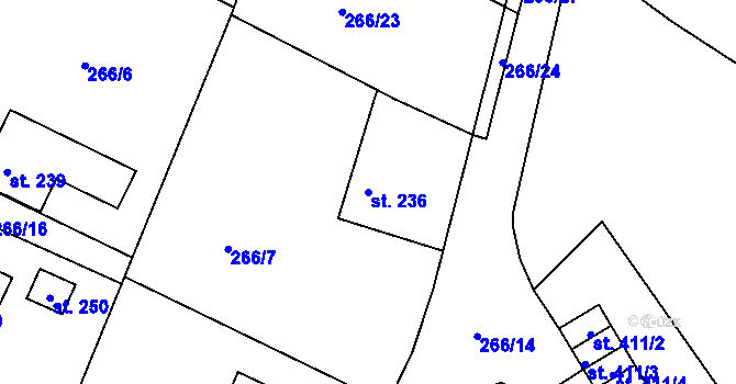 Parcela st. 236 v KÚ Křivoklát, Katastrální mapa