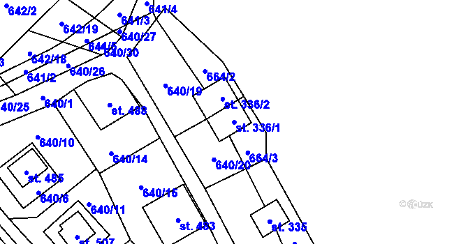 Parcela st. 336/1 v KÚ Křivoklát, Katastrální mapa