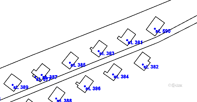 Parcela st. 383 v KÚ Křivoklát, Katastrální mapa