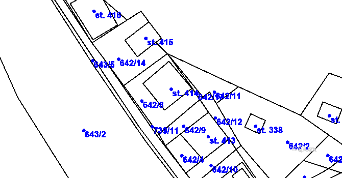 Parcela st. 414 v KÚ Křivoklát, Katastrální mapa