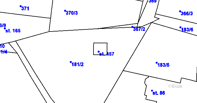Parcela st. 457 v KÚ Křivoklát, Katastrální mapa
