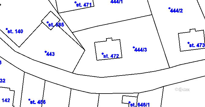 Parcela st. 472 v KÚ Křivoklát, Katastrální mapa