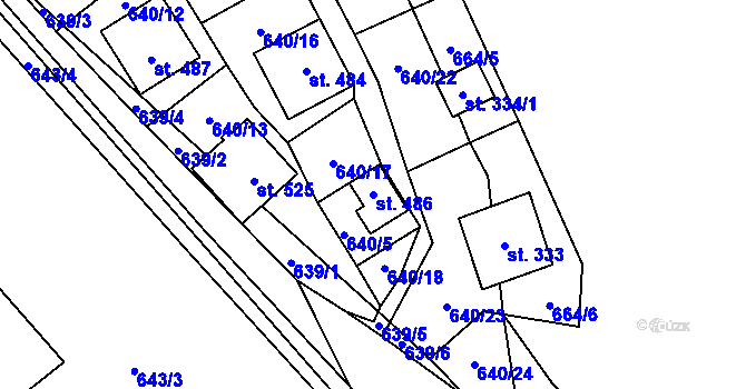 Parcela st. 486 v KÚ Křivoklát, Katastrální mapa