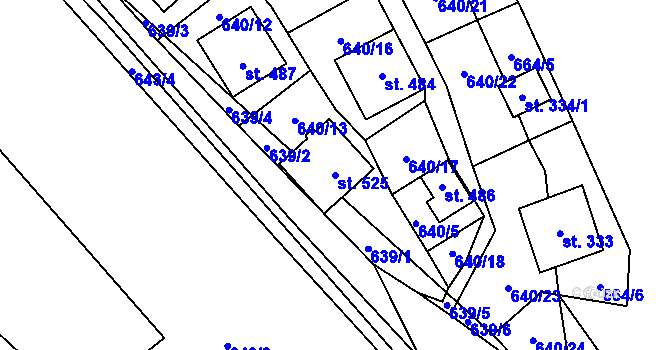 Parcela st. 525 v KÚ Křivoklát, Katastrální mapa