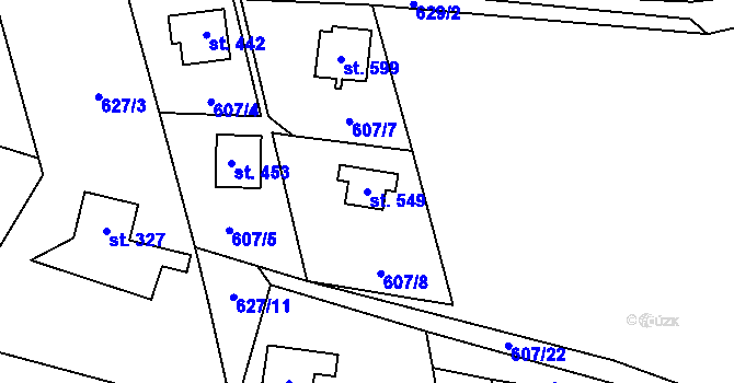 Parcela st. 549 v KÚ Křivoklát, Katastrální mapa
