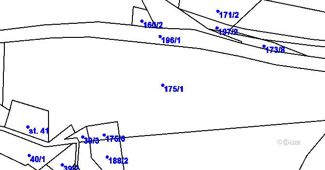 Parcela st. 175/1 v KÚ Křivoklát, Katastrální mapa