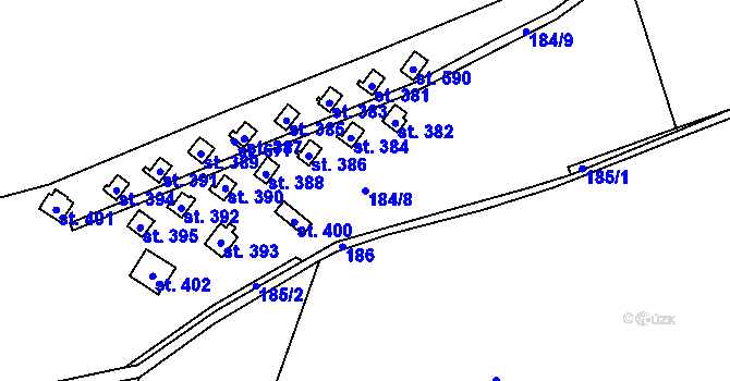 Parcela st. 184/8 v KÚ Křivoklát, Katastrální mapa
