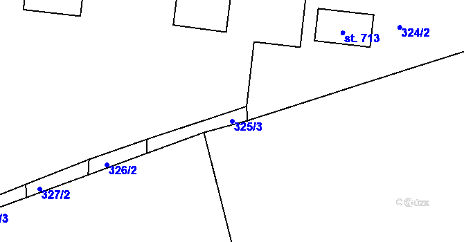 Parcela st. 325/3 v KÚ Křivoklát, Katastrální mapa