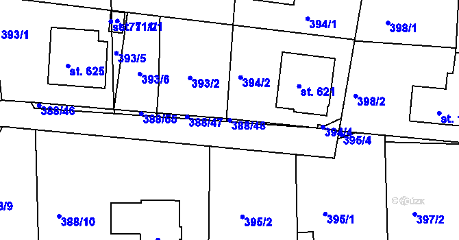 Parcela st. 388/48 v KÚ Křivoklát, Katastrální mapa