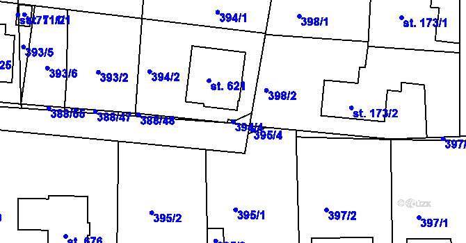 Parcela st. 394/4 v KÚ Křivoklát, Katastrální mapa