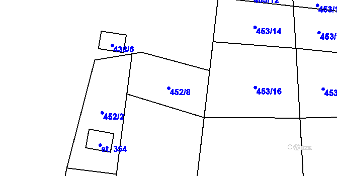 Parcela st. 452/8 v KÚ Křivoklát, Katastrální mapa