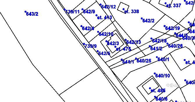 Parcela st. 642/5 v KÚ Křivoklát, Katastrální mapa