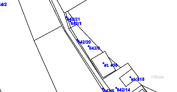 Parcela st. 642/6 v KÚ Křivoklát, Katastrální mapa