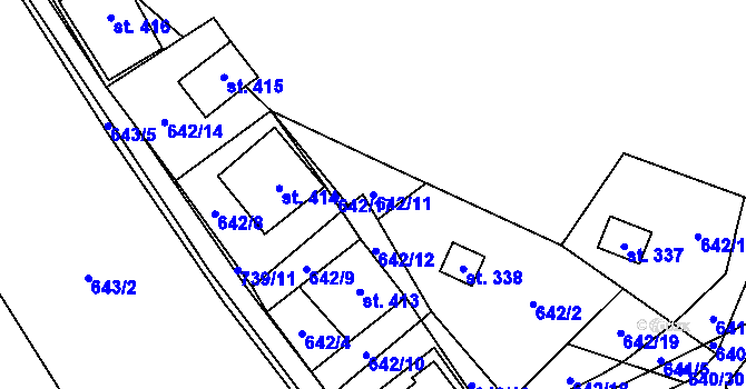 Parcela st. 642/11 v KÚ Křivoklát, Katastrální mapa
