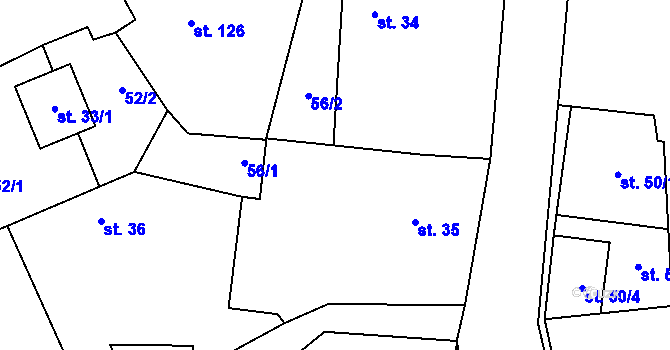 Parcela st. 35 v KÚ Křivsoudov, Katastrální mapa