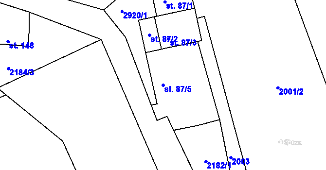 Parcela st. 87/5 v KÚ Křivsoudov, Katastrální mapa