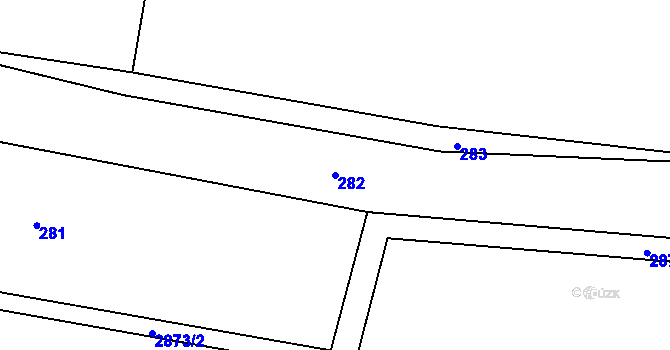 Parcela st. 282 v KÚ Křivsoudov, Katastrální mapa