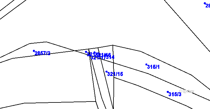 Parcela st. 314 v KÚ Křivsoudov, Katastrální mapa