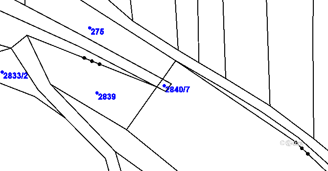 Parcela st. 2840/7 v KÚ Křivsoudov, Katastrální mapa