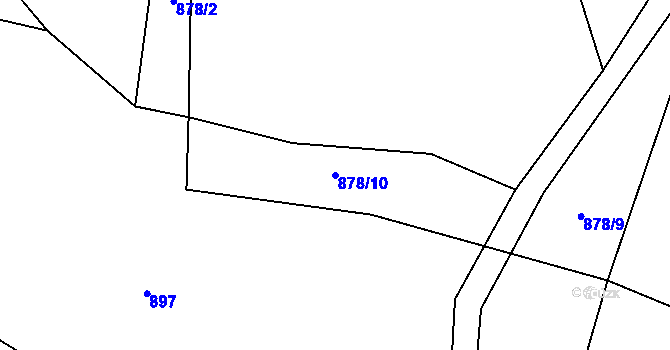 Parcela st. 878/10 v KÚ Křivsoudov, Katastrální mapa