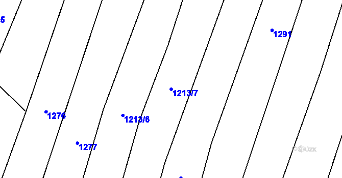 Parcela st. 1213/7 v KÚ Křivsoudov, Katastrální mapa