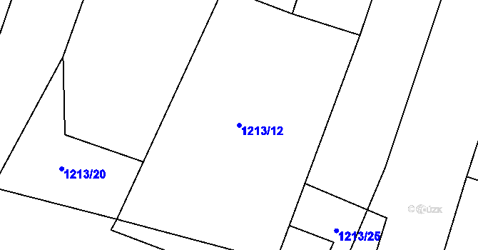Parcela st. 1213/12 v KÚ Křivsoudov, Katastrální mapa