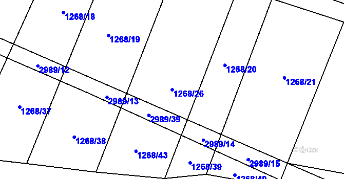 Parcela st. 1268/26 v KÚ Křivsoudov, Katastrální mapa