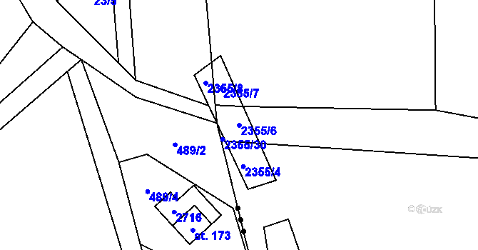 Parcela st. 2355/6 v KÚ Křivsoudov, Katastrální mapa
