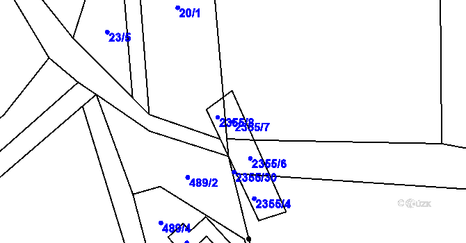 Parcela st. 2355/7 v KÚ Křivsoudov, Katastrální mapa