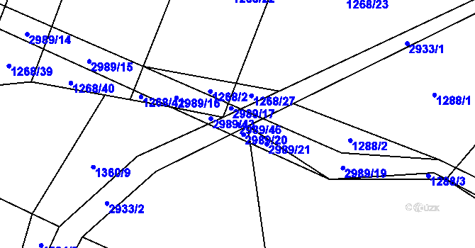 Parcela st. 2989/46 v KÚ Křivsoudov, Katastrální mapa