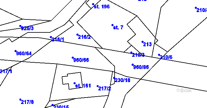 Parcela st. 960/85 v KÚ České Křižánky, Katastrální mapa