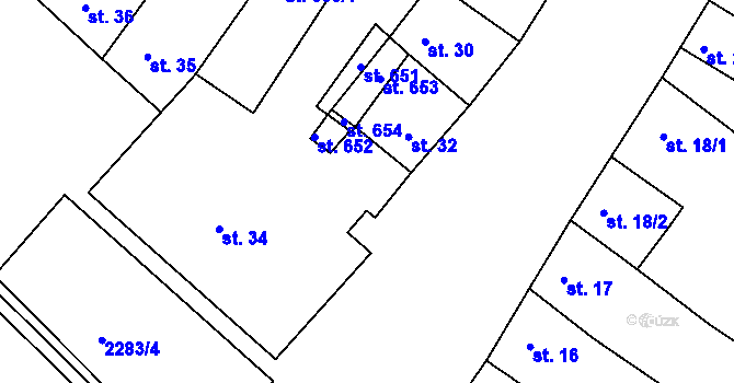 Parcela st. 33 v KÚ Křižanov, Katastrální mapa
