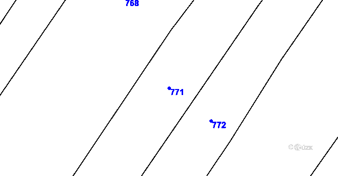 Parcela st. 771 v KÚ Křižanov, Katastrální mapa