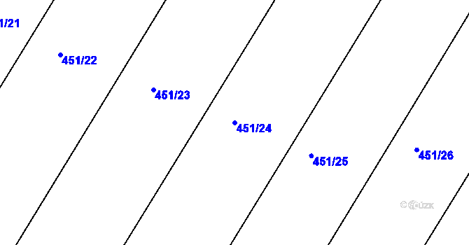 Parcela st. 451/24 v KÚ Křižanov, Katastrální mapa