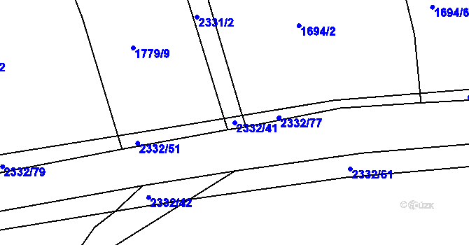 Parcela st. 2332/41 v KÚ Křižanov, Katastrální mapa