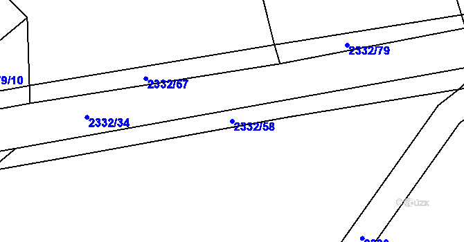 Parcela st. 2332/58 v KÚ Křižanov, Katastrální mapa