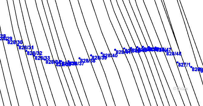 Parcela st. 828/40 v KÚ Křižanovice u Bučovic, Katastrální mapa