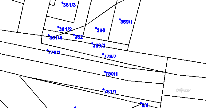 Parcela st. 779/7 v KÚ Křižanovice u Bučovic, Katastrální mapa