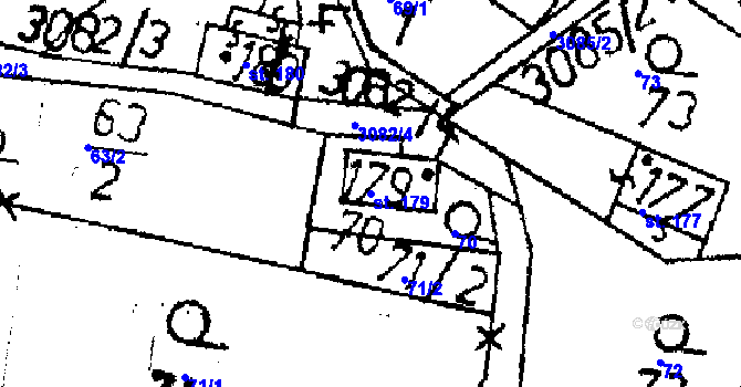 Parcela st. 179 v KÚ Křižany, Katastrální mapa