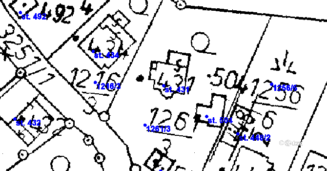 Parcela st. 431 v KÚ Křižany, Katastrální mapa