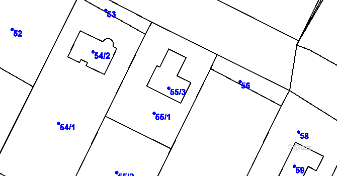 Parcela st. 55/3 v KÚ Katov, Katastrální mapa