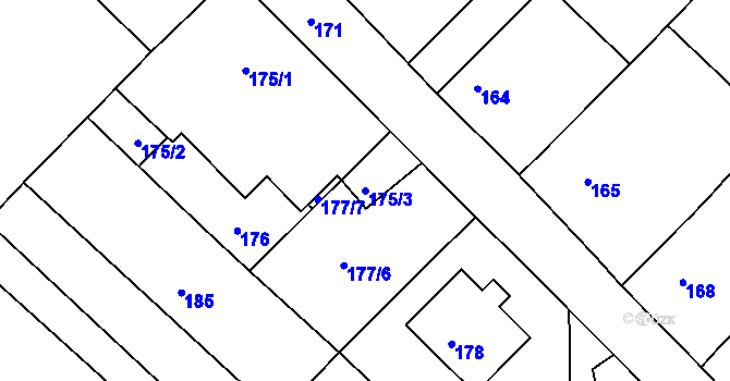 Parcela st. 175/3 v KÚ Katov, Katastrální mapa